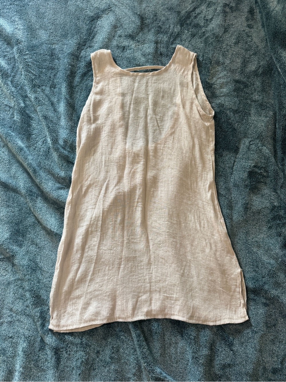 SHEIN LOT Light Beige Linen-Look Sleeveless Swim Coverup LOT